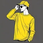 bright yellow long-sleeved t-shirt image